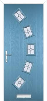 5 Square Curved Finesse Composite Front Door in Pastel Blue