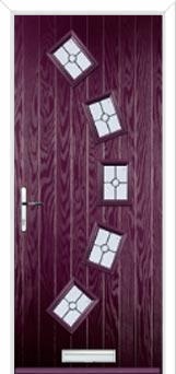 5 Square Curved Finesse Composite Front Door in Purple Violet