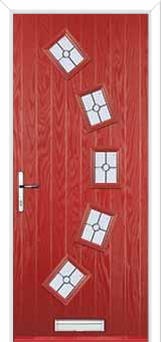 5 Square Curved Finesse Composite Front Door in Red