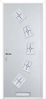 5 Square Curved Finesse Composite Front Door in White