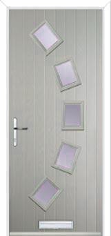 5 Square Curved Glazed Composite Front Door in Agate Grey