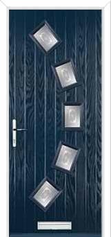 5 Square Curved Staxton Composite Front Door in Dark Blue