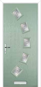 5 Square Curved Staxton Composite Front Door in Chartwell Green