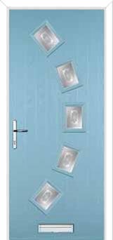 5 Square Curved Staxton Composite Front Door in Duck Egg Blue