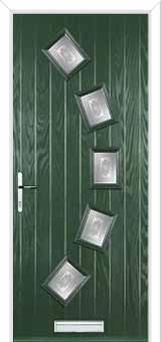 5 Square Curved Staxton Composite Front Door in Green