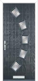 5 Square Curved Staxton Composite Front Door in Anthracite Grey