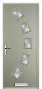 5 Square Curved Staxton Composite Front Door in Pebble Grey