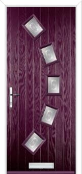5 Square Curved Staxton Composite Front Door in Purple Violet
