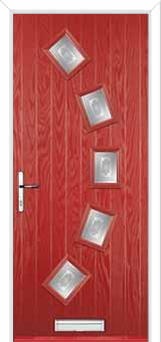5 Square Curved Staxton Composite Front Door in Red