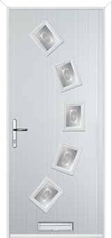 5 Square Curved Staxton Composite Front Door in White