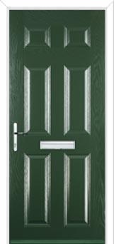 6 Panel FD30s Internal Composite Fire Door in Green