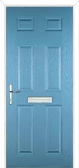 6 Panel Composite Front Door in Pastel Blue