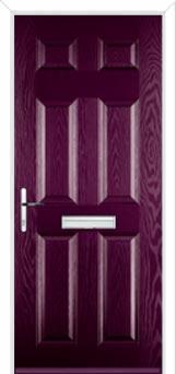 6 Panel Composite Front Door in Purple Violet
