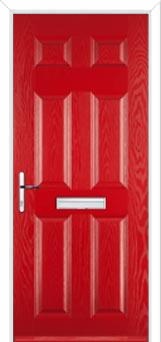 6 Panel Composite Front Door in Red