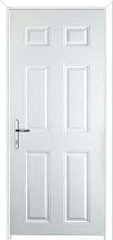 6 Panel Composite Back Door in White