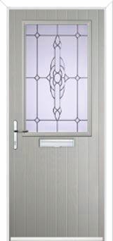 Cottage Half Glazed Crystal Bohemia Composite Front Door in Agate Grey