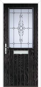 Cottage Half Glazed Crystal Bohemia Composite Front Door in Black Brown