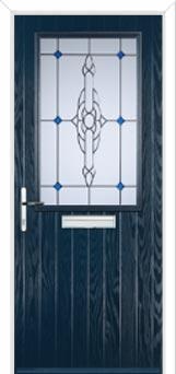 Cottage Half Glazed Crystal Bohemia Composite Front Door in Dark Blue