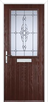 Cottage Half Glazed Crystal Bohemia Composite Front Door in Darkwood