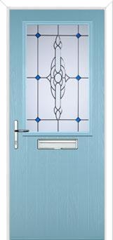 Cottage Half Glazed Crystal Bohemia Composite Front Door in Duck Egg Blue
