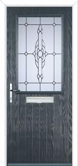 Cottage Half Glazed Crystal Bohemia Composite Front Door in Anthracite Grey