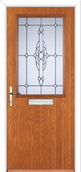 Cottage Half Glazed Crystal Bohemia Composite Front Door in Oak