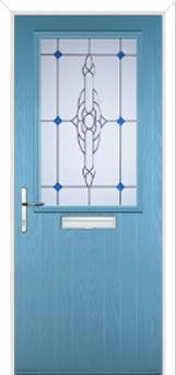 Cottage Half Glazed Crystal Bohemia Composite Front Door in Pastel Blue