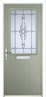 Cottage Half Glazed Crystal Bohemia Composite Front Door in Pebble Grey