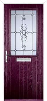 Cottage Half Glazed Crystal Bohemia Composite Front Door in Purple Violet