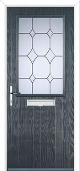 Cottage Half Glazed Crystal Diamond Composite Front Door in Anthracite Grey