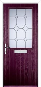 Cottage Half Glazed Crystal Diamond Composite Front Door in Purple Violet