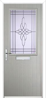 Cottage Half Glazed Crystal Harmony Composite Front Door in Agate Grey
