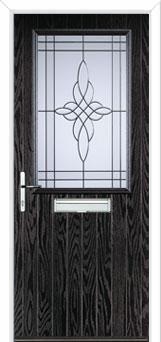 Cottage Half Glazed Crystal Harmony Composite Front Door in Black Brown