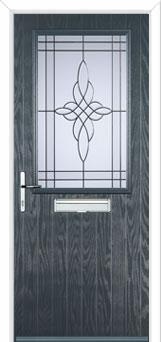 Cottage Half Glazed Crystal Harmony Composite Front Door in Anthracite Grey