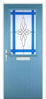 Cottage Half Glazed Crystal Harmony Composite Front Door in Pastel Blue