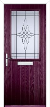 Cottage Half Glazed Crystal Harmony Composite Front Door in Purple Violet
