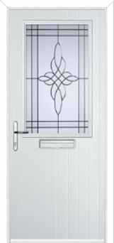 Cottage Half Glazed Crystal Harmony Composite Front Door in White