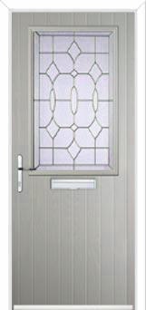 Cottage Half Glazed Zinc/Brass Art Clarity Composite Front Door in Agate Grey