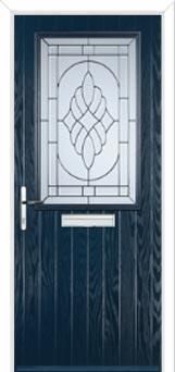 Cottage Half Glazed Elegance Composite Front Door in Dark Blue