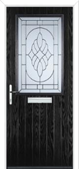 Cottage Half Glazed Elegance Composite Front Door in Black