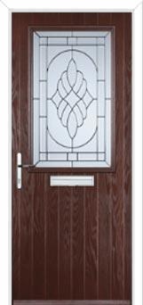 Cottage Half Glazed Elegance Composite Front Door in Darkwood