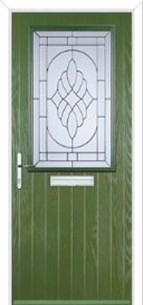 Cottage Half Glazed Elegance Composite Front Door in Fern Green