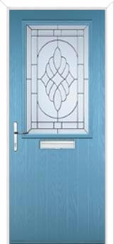 Cottage Half Glazed Elegance Composite Front Door in Pastel Blue