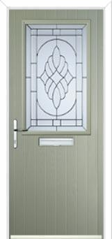 Cottage Half Glazed Elegance Composite Front Door in Pebble Grey