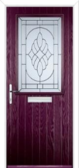 Cottage Half Glazed Elegance Composite Front Door in Purple Violet