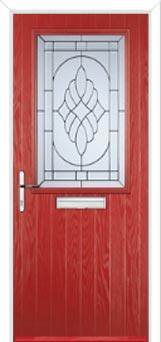 Cottage Half Glazed Elegance Composite Front Door in Red