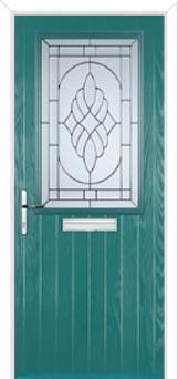 Cottage Half Glazed Elegance Composite Front Door in Turquoise Blue