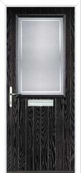 Cottage Half Glazed Enfield Composite Front Door in Black Brown