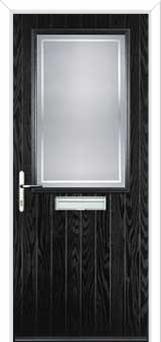 Cottage Half Glazed Enfield Composite Front Door in Black