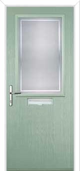 Cottage Half Glazed Enfield Composite Front Door in Chartwell Green